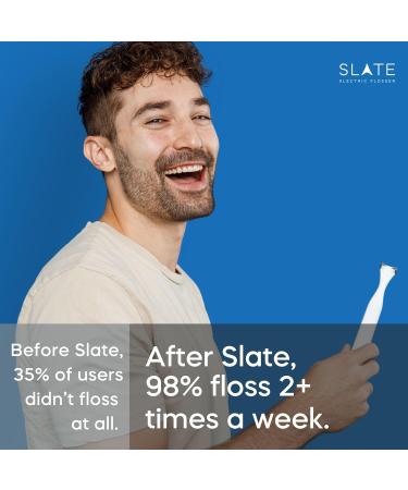 Slate Electric Flosser Starter Kit - 3-in-1 Ergonomic Flosser with Reusable Heads Non-Toxic Dental Floss & Advanced Oral Care Tools - Buy Online on GoSupps.com