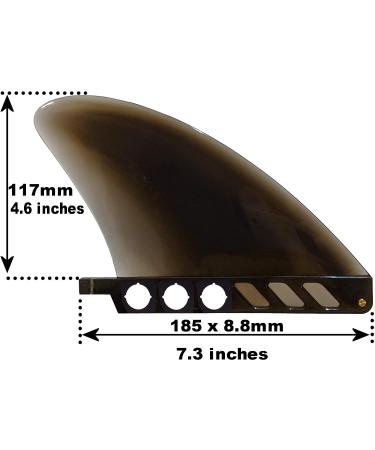 saruSURF 4.6 US Box Center Fin for Longboard SUP Stand Up Paddleboard - Safety Flex Soft Replacement - River Surf Whitewater - AIR7 Skeg - Optional 'No-Tool' Fin Screw - Black - Buy Online on GoSupps.com