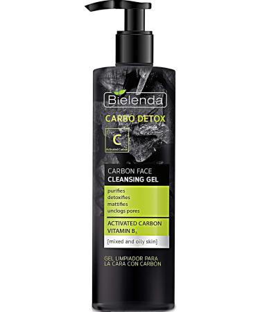 Bielenda Carbo Detox - Purifies With Detoxifying Effect - Removes Make-Up And Excess Sebum - Mattifies And Refreshes The Skin - Carbo Detox Carbon Face Cleansing Gel For Mixed And Oily Skin - 195g - Buy Online on GoSupps.com