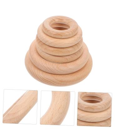 Ibasenice 18 PC Wooden Baby Accessories | Natural Wood Molar Rings & Teething Toys for Newborns - Buy Online on GoSupps.com
