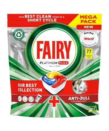 Fairy Platinum Plus Deep Clean Dishwasher - 77 Tablets 1 count (Pack of 77)