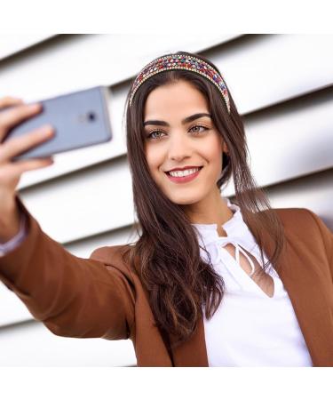 Frcolor Crystal Alice Band - Girls Wide Rhinestone Hair Hoop for Party & Festival Costumes - Mixed Color Headband - Buy Online on GoSupps.com