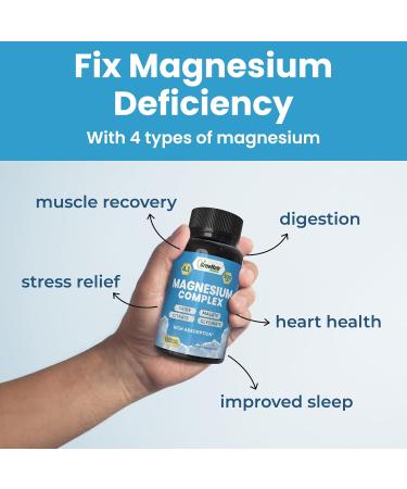 Magnesium Supplement with Glycinate Citrate Malate & Oxide Plus Moringa Oleifera with Vitamin C Omega 3 & Amino Acids - Boosts Energy Mood Memory - Buy Online on GoSupps.com