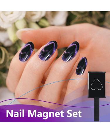 Nail Magnet Set Tools Nail Polish Set Polish Magnet Cat Eye Magnet for Nails Strong Suction Nail Polish Cat Eye Magnet Board Magnet - Buy Online on GoSupps.com