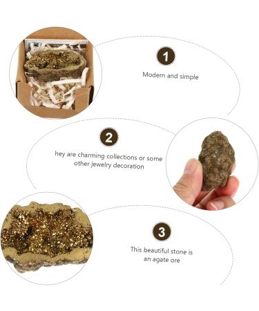FOMIYES Cornucopia Ore Meditation Crystals and Stones Agate Stone Plating Agate Mineral Decorative Stone Golden 5.00X3.80X3.00CM - Buy Online on GoSupps.com
