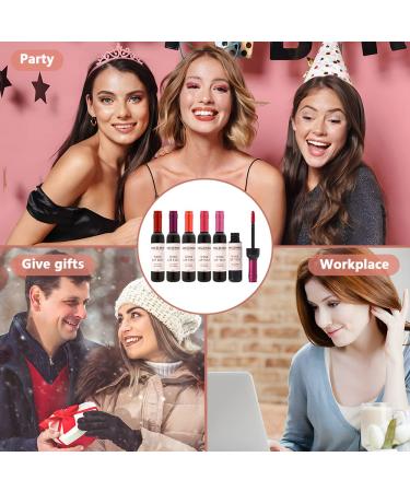 VOLLUCK Wine Liquid Lipstick - Long Lasting Matte Lip Tint in Wine Bottle Cover (Color 1) - Waterproof, Valentine's Day Gift for Her - 6 Color Options - Buy Online on GoSupps.com