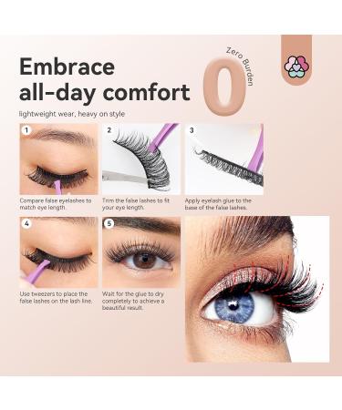 Saviland False Eyelashes Natural for Makeup Artist: 18mm 21mm 3D Faux Mink 15 Pairs Fox Cat Eye Lashes Natural Look with Rhinestones 3 Styles Wispy Fluffy Strip Lightweight Extension Fake Eyelashes - Buy Online on GoSupps.com