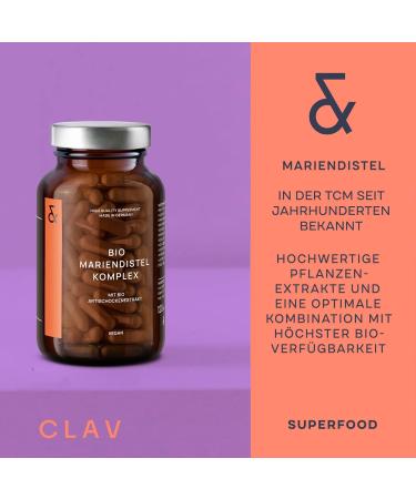 Organic Mary Thistle Capsules with Artichoke Extract - High Dose Silymarin - 120 Vegan Capsules for 60 Days - Buy Online on GoSupps.com