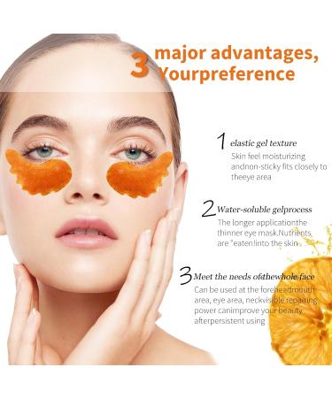 MOND SUB Under Eye Mask - 6 Pairs Orange Crystal Gel Masks for Puffy Eyes & Dark Circles | Hyaluronic Acid Treatment for Bags Wrinkles & Brightening - Buy Online on GoSupps.com