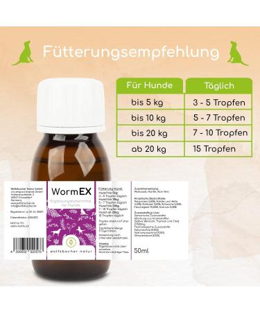 Wolfsbacher WormEX - Natural Worming Medication for Dogs | Effective Drops for Stomach & Intestinal Treatment - Buy Online on GoSupps.com