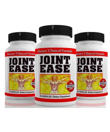 Joint Ease Doctors Clinical Formula-Advanced Joint Care with CMO HA MSM Turmeric Boswellin Bromelain Skull Cap Holy Basil Ginger Root Trans-Resveratrol & Berberine.- 3 btls 180 Caps Total