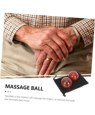 Fomiyes 2st Wooden Health Balls - Acupuncture Massage & Meditation Harmony | Smooth Mahogany Rolling Handballs - Buy Online on GoSupps.com