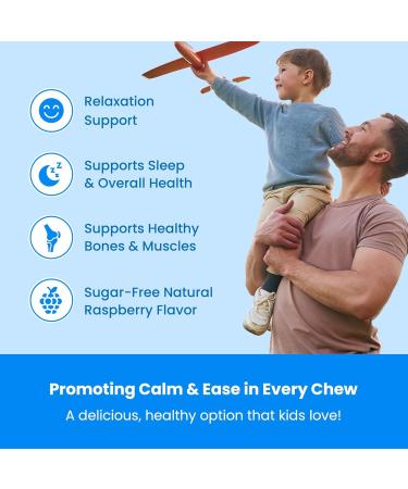 NutraChamps 120 Kids Magnesium Gummies - Sugar Free Calm Magnesium Gummies for Kids - 4 Month Supply - Supports Bone Health, Sleep - Buy Online on GoSupps.com