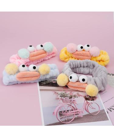 Hofar Face Wash Headband Hairband - Yellow Coral Fleece Cartoon Cute Hair Accessories - Buy Online on GoSupps.com