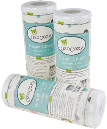 OsoCozy Flushable Diaper Liners 3 Pack - Convenient & Gentle Cloth Diaper Liners - Buy Online on GoSupps.com