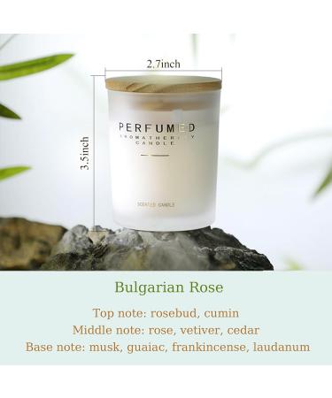 Bulgarian Rose Luxury Scented Jar Candle - Masculine Aromatherapy & Hand Poured Soy Coconut Wax - Perfect for Home Camping & Relaxation - Buy Online on GoSupps.com