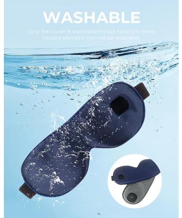 Aroma Season Heated Eye Mask | Cordless Moist Heat Compress for Blepharitis and Dry Eyes (Navy Blue) - Buy Online on GoSupps.com