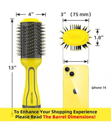 Buy Dual Voltage Hair Dryer Brush - Wizchark Hot Air Brush for European Travel | 110v-240v | Negative Ion Straightening & Curling - Buy Online on GoSupps.com