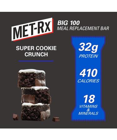MET-Rx Big 100 Protein Bar with 18 vitamins and minerals - 32G Protein - Super Cookie Crunch - 3.52 Oz (Pack of 9) - Buy Online on GoSupps.com