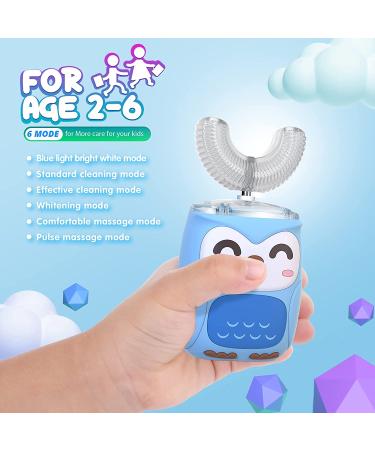 Kids Electric Toothbrush U-Shaped Whole Mouth Automatic Brush for Children & Toddlers (2-6 Year) in Light Blue - Buy Online on GoSupps.com