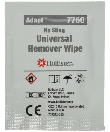 Hollister 7760 Adhesive and Barrier Remover Wipes, Category: Ostomy Supplies (Pack of 50), Original Version