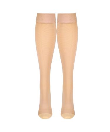 Buy Truform 30-40 mmHg Compression Stockings for Men & Women - Knee High Dot-Top Open Toe Beige 3X-Large | International Shipping Available - Buy Online on GoSupps.com