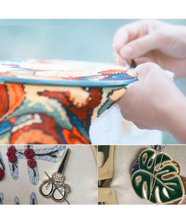 Palm Leaf Needle Minder and Scissor Holder Set with Magnet - Cross Stitch Embroidery Accessories - Buy Online on GoSupps.com