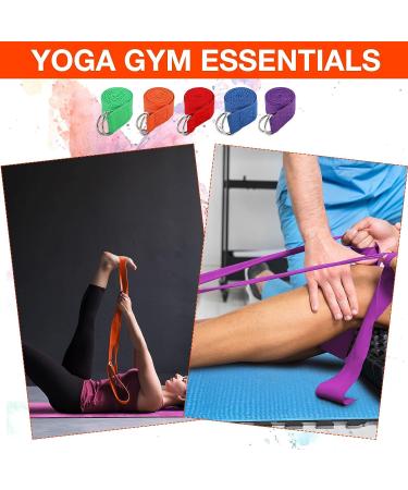 10 Pcs Yoga Strap 6Ft Exercise Stretch Bands for Flexibility with Adjustable D Ring Buckle - Non Elastic Yoga Belt for Pilates & Fitness - Buy Online on GoSupps.com