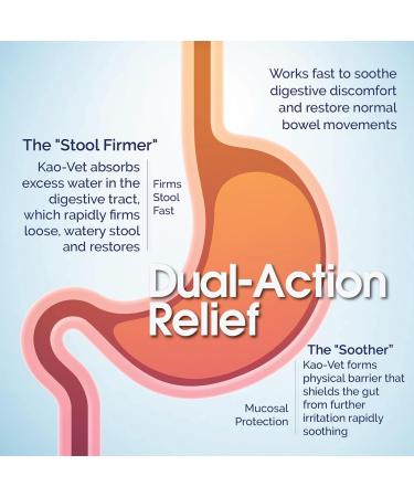 Kao-Vet Dog Anti Diarrhea Liquid for Dogs & Puppies 8 fl oz (236 mL) Fast Acting Diarrhea Relief with 8% Kaolin Upset Stomach Firms Stool & Soothes Intestinal Discomfort - Buy Online on GoSupps.com