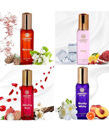 French Love | Eau De Parfum Gift Set 4x20 ml 0.67FL.OZ for Women with Mytunes Pink Alluring Rose Musky White | Floral Fruity Musky | Long Lasting Perfumes | Luxury Scent | Perfume Gift Set - Buy Online on GoSupps.com