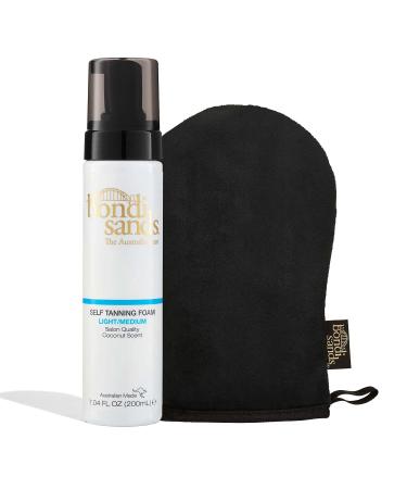 Bondi Sands Light/Medium Self Tanning Foam + Application Mitt | Includes Lightweight Sunless Foam + Reusable Mitt for a Flawless Finish ($30 Value)