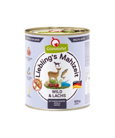 Granatapet Darling's Meal Wild & Salmon wet food for dogs dog food without grain & without sugar additives single feed 6 x 800 g Wild & Salmon 800 g (6 Pack)