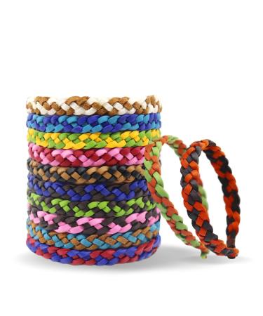 16 Pcs Mosquito Repellent Bracelet Adjustable Braided Leather Bracelet Deet-Free Waterproof Insect Repellent Bands Natural Mosquito Repellent Bracelets for Adults and Kids 3+ 1 Week Protection Multicolor-14
