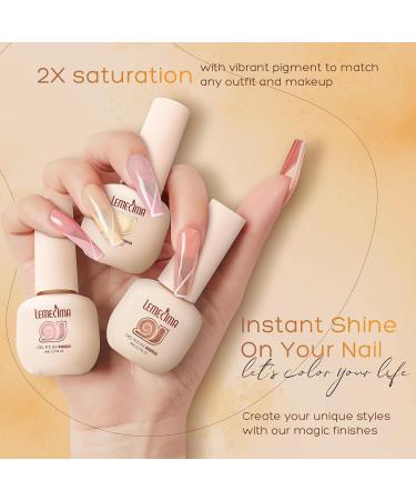 Lemecima Nude Gel Nail Polish Set - 6 Long Lasting Colors - Shellac Nail Polish Gift for Women - Salon Quality DIY at Home - Buy Online on GoSupps.com
