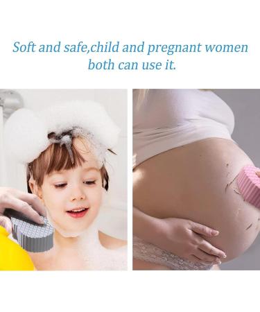 4Pcs Super Soft Exfoliating Bath Sponge Set for Adults, Children, and Pregnant Women - Reusable Ultra Soft Shower Sponge in White, Grey, Green, Yellow - Buy Online on GoSupps.com