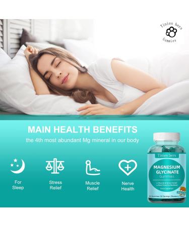 Magnesium Glycinate Gummies 500mg Sugar Free for Adults & Kids Best Magnesium Gummies for Sleep Stress & Muscle Relief & Nerve Health No Melatonin Gluten Free Non GMO Vegan Pectin 60 60 Count (Pack of 1) - Buy Online on GoSupps.com