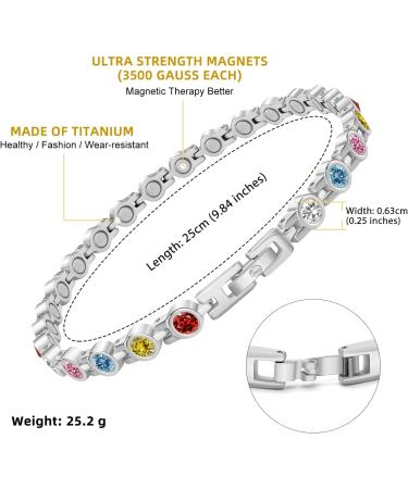 Jeroot Magnetic Foot Chain for Women - AAA-Zirconia Diamond Adjustable Ankle Bracelet Magnetic Field Therapy (3500 Gauss) - Silver - Buy Online on GoSupps.com