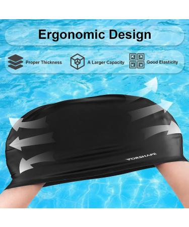 Vorshape Extra Large Swim Cap for Braids and Dreadlocks - Long Hair Adult Swim Cap for Women - Keep Hair Dry - Black - Buy Online on GoSupps.com