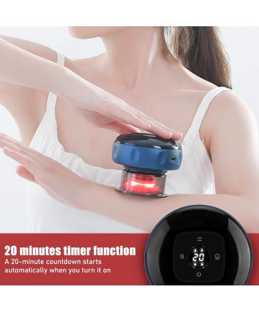 Rechargeable Electric Cupping Massage Device - 6/12 Gear Professional Intelligent Therapy | Portable Cupping for Home Office & Travel (Blue) - Buy Online on GoSupps.com