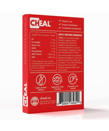 CHEAL Patch 5 Pack - Natural Replenishing Formula for Better Mornings - Before Drinking Use - Buy Online on GoSupps.com