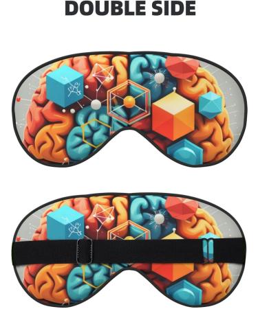 Soft Geometry Brain Image Eye Mask | Adjustable Light Blocking Sleep Mask | Breathable Double-Sided Design - International Shipping Available - Buy Online on GoSupps.com