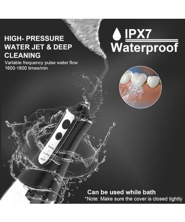 Portable Cordless Water Flosser Teeth Cleaner - 3 Modes, 5 Jet Tips, Travel Bag - Black 350ML - Buy Online on GoSupps.com