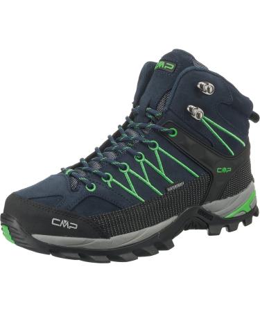 CMP Men's Rigel Mid Shoe Wp Trekking & Hiking Boots 45 EU Blue Green B Blue Gecko