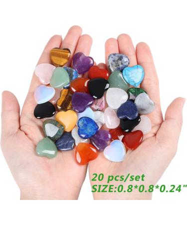 Xiannvxi 20pcs Healing Crystal Stone Set - Rose Quartz & Amethyst Palm Stones for Chakra Balancing Perfect Mama Gift - Polished Bulk - 0.8 Inch - Buy Online on GoSupps.com