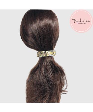 French Amie Onyx 1 Wide Celluloid Handmade Hair Clip Barrette - Elegant and Stylish - Buy Online on GoSupps.com