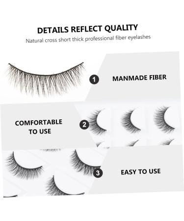 FOMIYES 10 Pairs Short False Eyelashes 3d Synthetic Eyelashes Fiber Makeup Eyelashes Dense Eyelashes Hair Eyelashes Lashes Stage Eyelash 6d Extend Artificial Fiber Cross - Buy Online on GoSupps.com