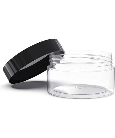 50 Pack 2oz Clear Plastic Containers with Lids - Ideal for Sugar Scrubs, Cosmetics, Lotions, Body Butters, and Slime - Refillable and Durable - Buy Online on GoSupps.com