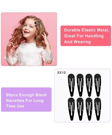 80Pcs Non-Slip Metal Hair Barrettes for Women & Kids - Baking Paint Protection Snap Hair Clips in Black - Buy Online on GoSupps.com
