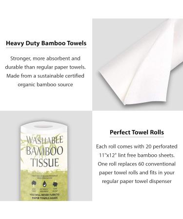 Tanness 2 x Bamboo Kitchen Rolls | Washable Soft & Absorbent Bamboo Towels - Eco-Friendly Home Essentials - Buy Online on GoSupps.com