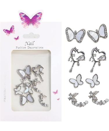 Nail Art Decor - Cute Nail Charm | Rhinestones Butterflies Metal Nail Art Crystal Nail Studs Jewelry 3D Butterflies Charm Design for Salon & Home Acrylic Nail DIY Dalian - Buy Online on GoSupps.com